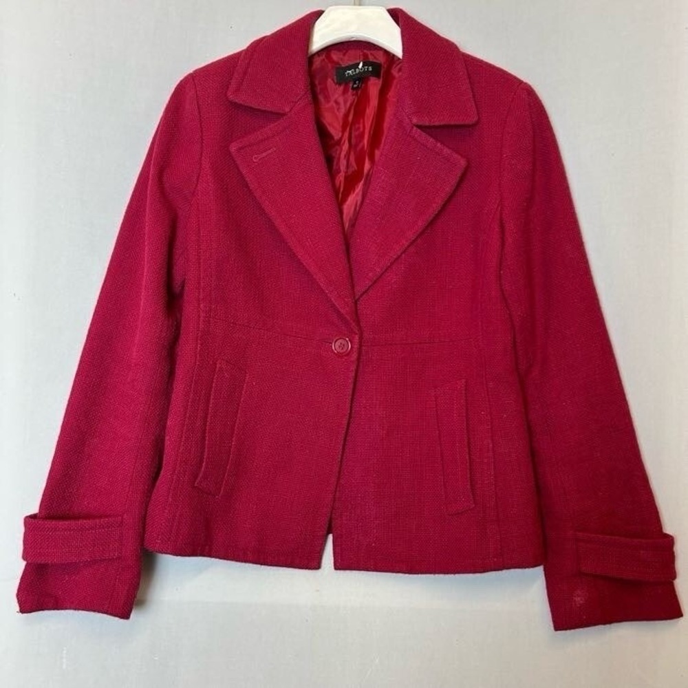 Talbots Blazer Jacket Womens‎ 8 Red Buttons Collar
